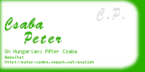 csaba peter business card
