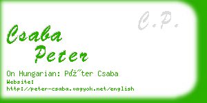 csaba peter business card